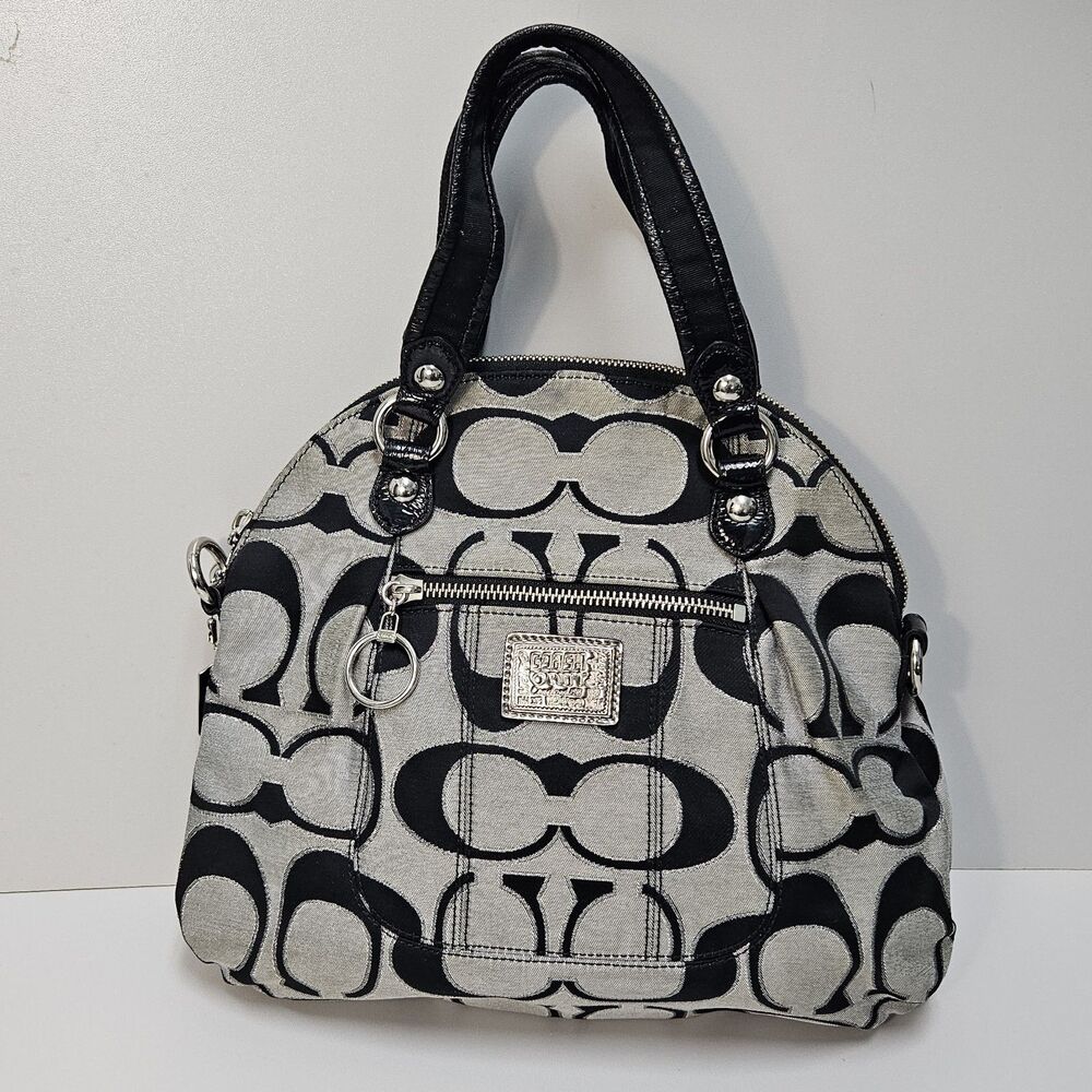 Coach Bags Medium size Purses Poppy Dome Satchel Canvas Leather Set of 3 - Picture 6 of 16